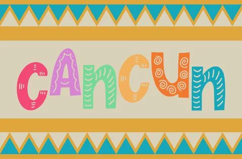 Cancun Mexico Vector Illustration on a light background Illustrazione stock