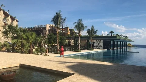Cancun Restaurant&amp;Pool Timelapse Vídeos de archivo 83145246