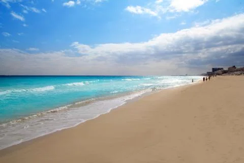Cancun zona hotelera beach Caribbean Mexico sea Stock Photos