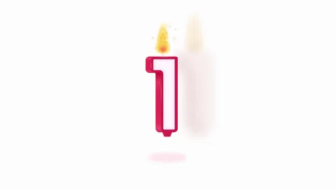 Candel number one alpha chanel is included Stock Footage 88483596