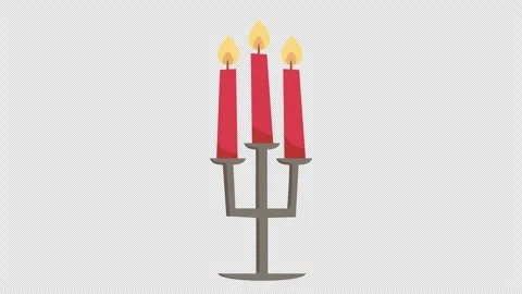 Candelabra with burning candles. Stock Footage 252900086