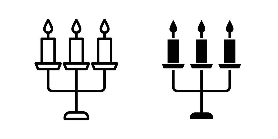 Candelabra icon set. Vector EPS 10 Stock Illustration