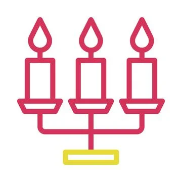 Candelabra with three candles icon. Concept of celebration, holiday, and de.. Stock Illustration