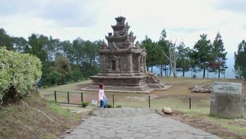 Candi 3 of Candi Gedong Songo Temple Complex Stock Footage 140974489