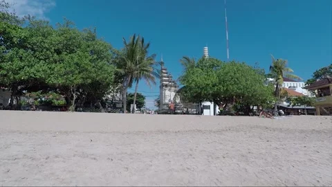 Candi Bentar or Split gateway Entrance, Kuta beach, Bali, Indonesia Stock Footage 303077326