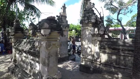 Candi Bentar or Split gateway Entrance, Kuta beach, Bali, Indonesia Stock Footage 303092681