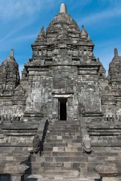 Candi sewu buddhist complex in java, indonesia Stock Photos