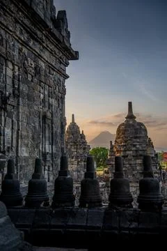 Candi Sewu, is the second largest Buddhist temple complex in Indonesia; Bor.. Stock Photos