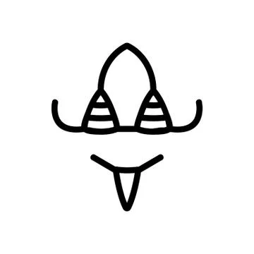 Candid bikini swimsuit icon vector outline illustration Stock Illustration
