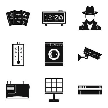 Candid camera icons set, simple style Stock Illustration