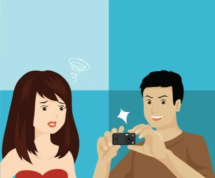 Candid camera illustration Stock Illustration