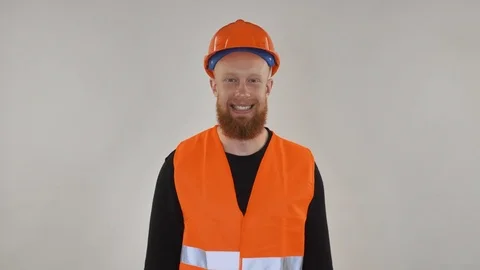 Candid friendly builder Stock Footage 81799338