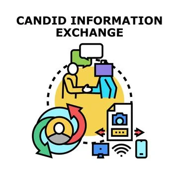 Candid information exchange and data networking concept Stock Illustration