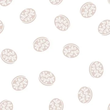 Candida bacteria glyph seamless pattern Stock Illustration