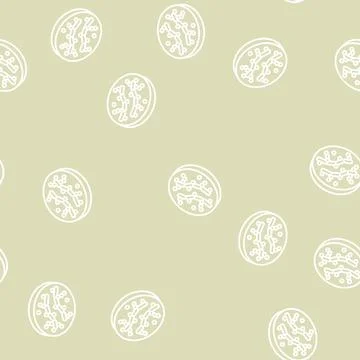 Candida bacteria line seamless pattern Stock Illustration