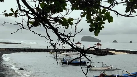 Candidasa beach in Bali Stock Footage 217424416