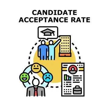 Candidate acceptance rate concept showing recruitment process Stock Illustration