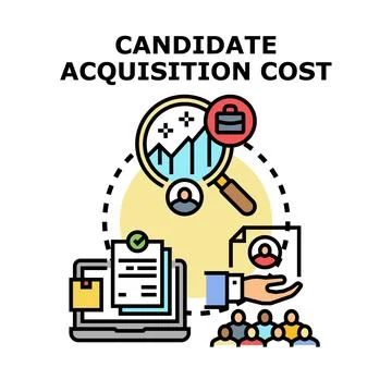 Candidate acquisition cost optimization for hiring talent management Illustrazione stock