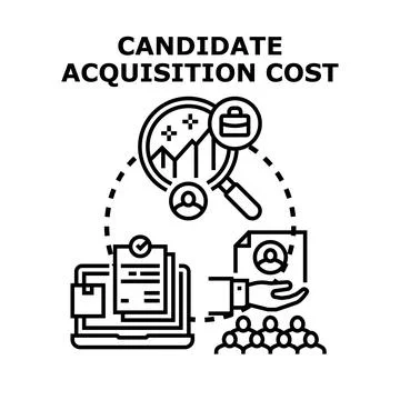 Candidate acquisition cost optimization for hiring talent management Stock Illustration