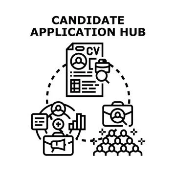 Candidate application hub managing job search process Stock Illustration