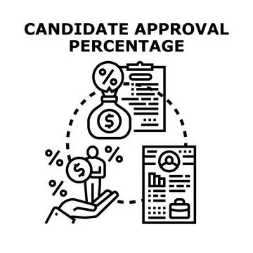 Candidate approval percentage vector concept illustration Ilustración de archivo