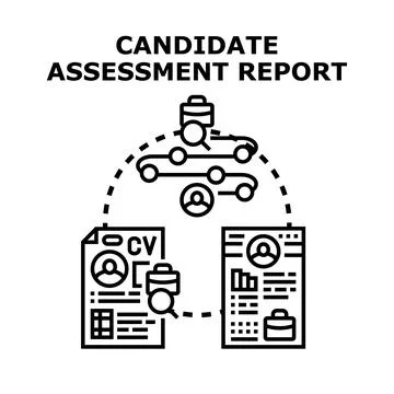 Candidate assessment report analyzing professional qualifications Stock Illustration