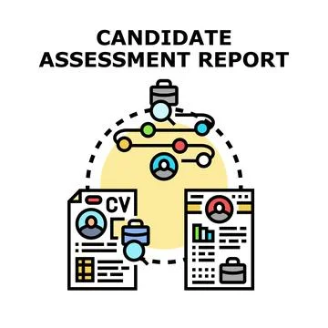 Candidate assessment report analyzing professional qualifications Stock Illustration