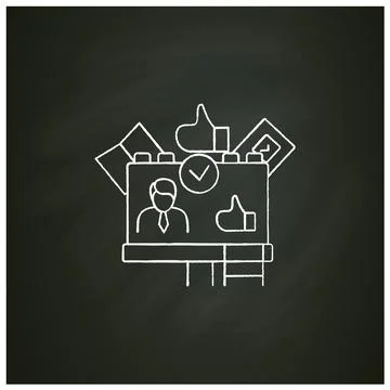 Candidate banner chalk icon Stock Illustration