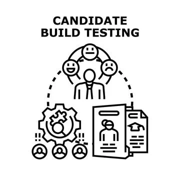 Candidate build testing process for evaluation and feedback Stock Illustration