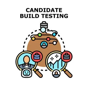 Candidate build testing process for recruitment evaluation Illustrazione stock