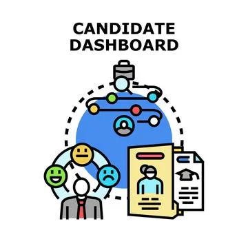 Candidate dashboard managing recruitment application process Stock Illustration