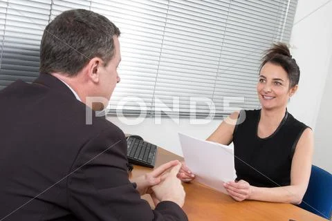 Candidate during a job interview Stock Photos