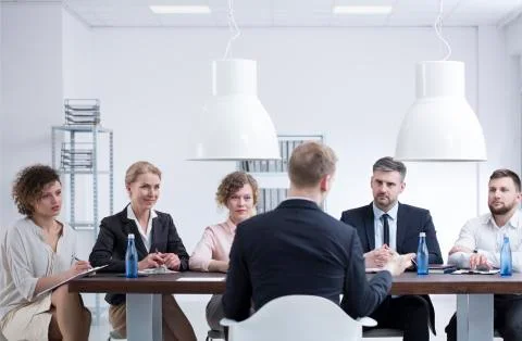 Candidate during job interview Stock Photos