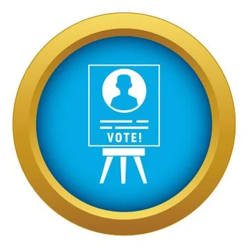 Candidate election stand icon blue vector isolated Stock Illustration