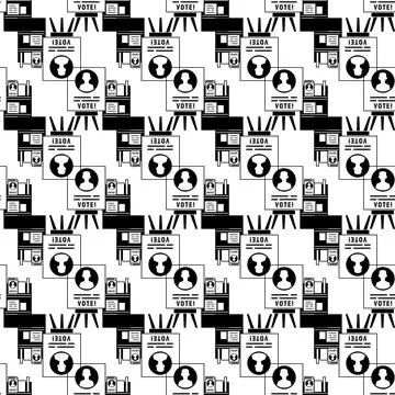 Candidate election stand pattern seamless vector Stock Illustration