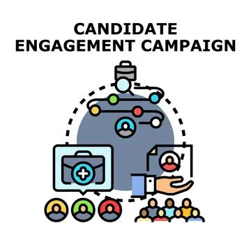 Candidate engagement campaign for recruitment process illustration 库存插图