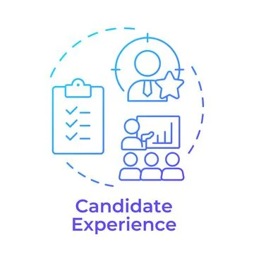 Candidate experience blue gradient concept icon Stock-Illustration