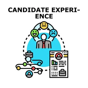 Candidate experience concept illustrating hiring process journey Stock Illustration