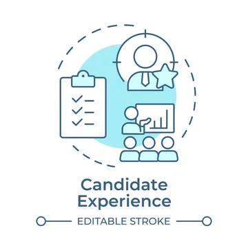 Candidate experience soft blue concept icon Stock Illustration