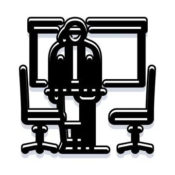 Candidate having job interview with human resources at office Stock Illustration