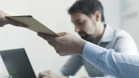 Candidate having a job interview in the office Vídeos de archivo 108421584