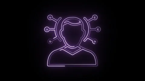 Candidate Icon Isolated on Black Background, Selection Neon Line Motion Gra.. Stock Footage 325612556
