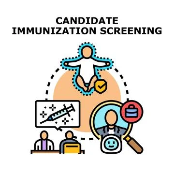 Candidate immunization screening for health and protection Stock Illustration