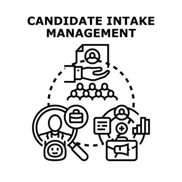 Candidate intake management process recruiting and hiring talent Stockillustratie