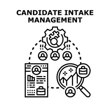Candidate intake management process vector concept 스톡 일러스트
