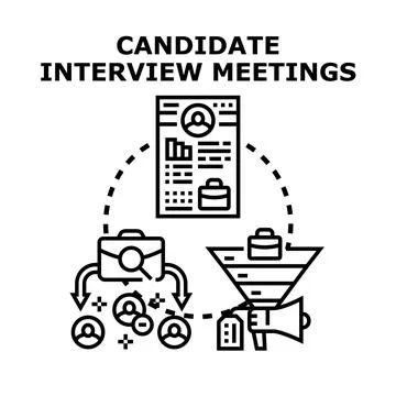 Candidate interview meetings vector concept illustration Stockillustratie