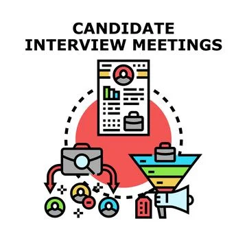 Candidate interview meetings vector concept illustration Stock Illustration