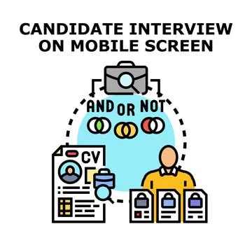 Candidate interview process selecting successful applicant Stock Illustration