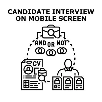 Candidate interview process selecting successful applicant Stock Illustration