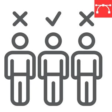 Candidate line icon, job and recruit, choosing the right candidate vector icon Stock Illustration